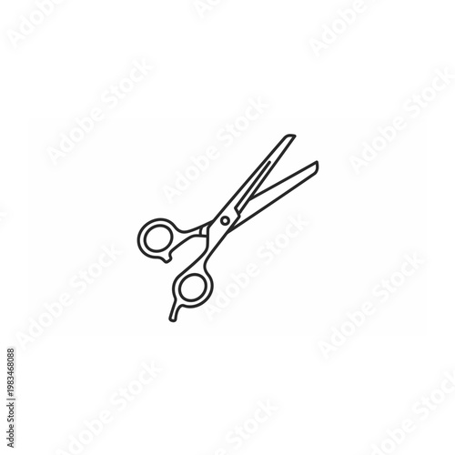 Professional hairdressing scissors icon graphic