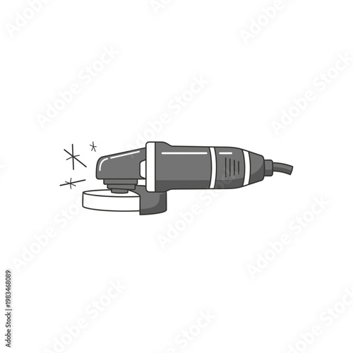 Portable electric angle grinder power tool icon