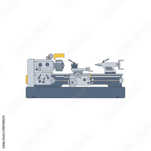 Industrial metalworking lathe machine for precision manufacturing