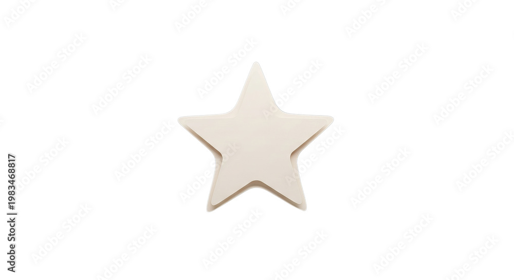 Obraz premium Minimalist threedimensional beige star shape isolated for graphic design projects transparent background