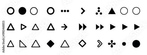 Bullet list arrow icons vector illustration flèche arrow collection for PowerPoint presentation slides navigation and list design symbols isolated on white background