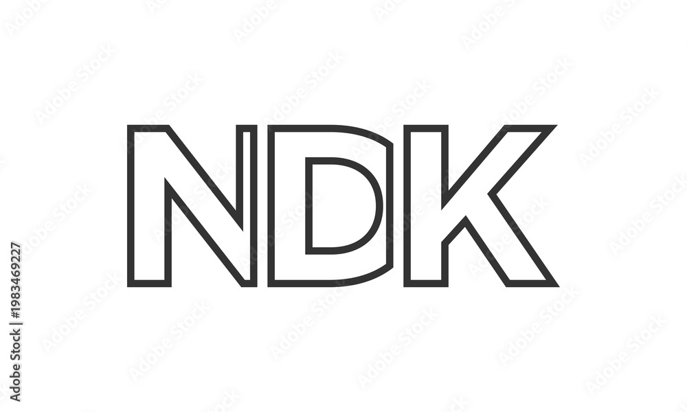 Fototapeta premium NDK logo design template with strong and modern bold text. Initial based vector logotype featuring simple and minimal typography. Trendy company identity.