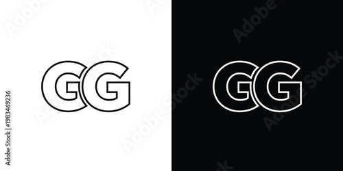 Letter G and G, GG logo design template. Minimal monogram initial based logotype.