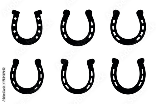 Horseshoe glyph icon set modern vector illustration horse shoe luck sign fortune symbol design isolated on white background