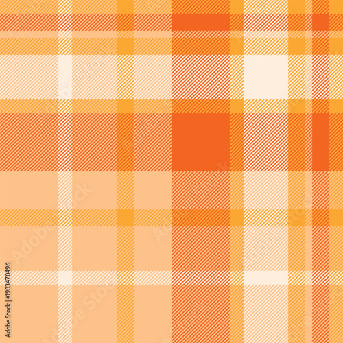 Layer seamless plaid tartan, advertising texture check vector. Stitched pattern background fabric textile in orange and bright colors.