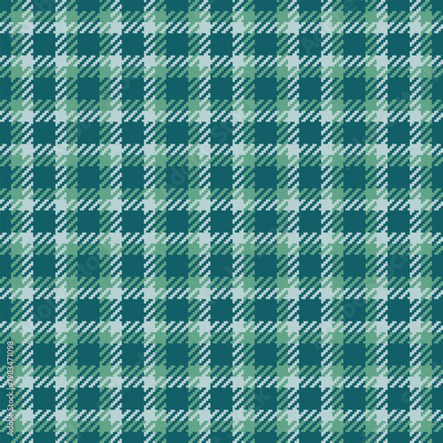 Softness texture fabric plaid, relax vector textile seamless. Holiday pattern background tartan check in cyan and mint colors.