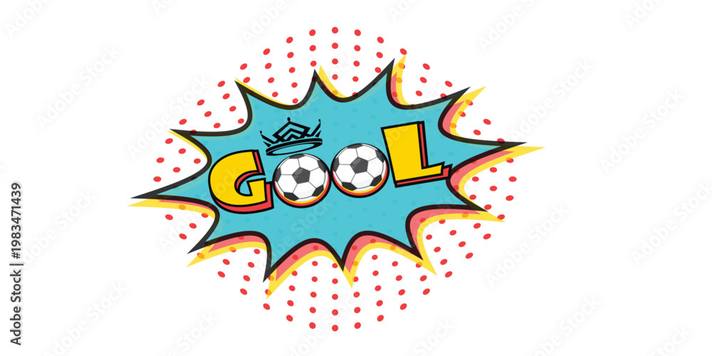 Naklejka premium Design abstract Gool soccer ball vector
