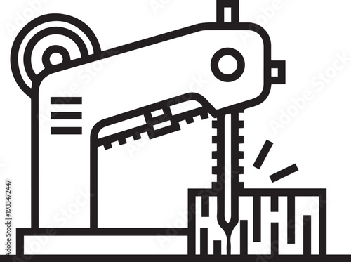Professional Band Saw Cutting Precision Metal or Wood for Industrial Manufacturing, CNC Machining, Woodworking, Engineering, Construction, DIY Projects, Factory Layouts, Technical