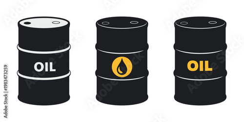 Oil barrel icon modern vector illustration crude oil symbol energy fuel industry container petroleum design isolated on transparent background