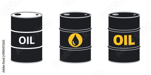 Oil barrel icon vector illustration crude oil symbol energy industry container petroleum design isolated on transparent background