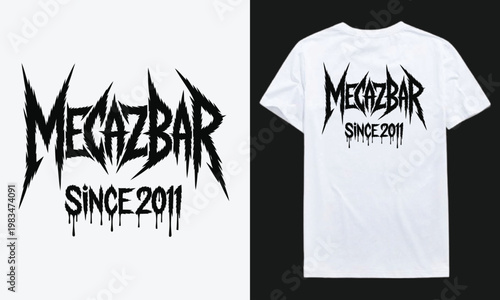MECAZBAR Since 2011 Black Metal Typography T-shirt Design