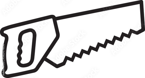 Professional Curved Blade Hand Saw Vector Icon for Woodworking, Carpentry, DIY Projects, Construction Tools, Home Improvement, Workshop Organization, Toolbox Designs, Craftsmen Workspace