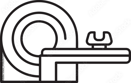 Professional Dental Cone Beam CT Scanner Icon with Patient Bite Block for Medical Imaging, Dental Diagnostics, Radiology Workflows, 3D Scanning, Orthodontic Treatment Planning