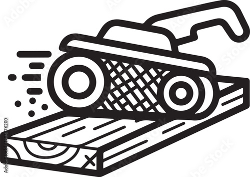 Professional Industrial Belt Sander Smoothing Rough Wood Surface for Precision Woodworking, Construction, DIY Crafts, Furniture Restoration, and Commercial Carpentry – High-Performance