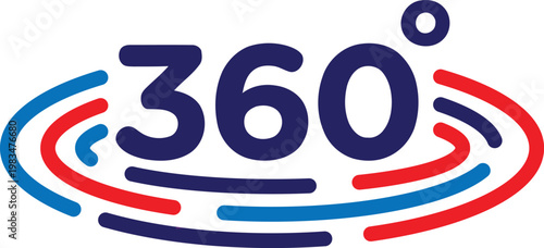 Modern 360 Degree Motion Logo with Colorful Circular Waves