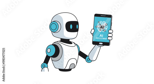 Robot Presenting Mobile App with Artificial Intelligence Interface
