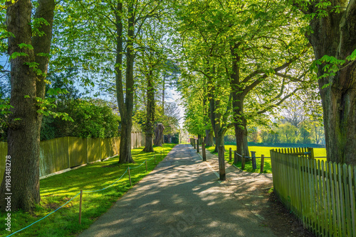 Avenue leading to Golders Hill public park, London, UK