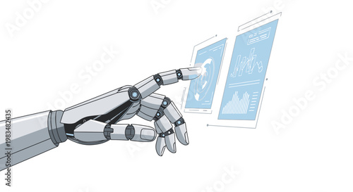 Robotic Hand Interacting with Digital Interface Technology