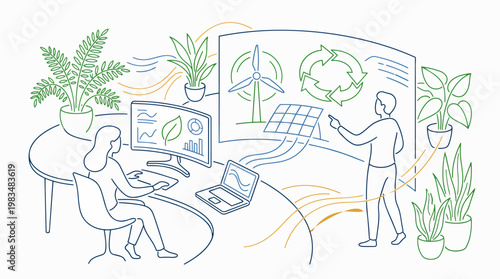 Eco innovation workspace scene in S006-V2 strict curved minimal line logic,  complexity ladder test - eco, innovation, workspace, scene, s006-v2, strict, curved, line