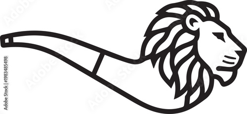 Vintage-inspired clay pipe with animal head design vector icon for branding, editorial, and digital media—perfect for tobacco industry, rustic aesthetics, historical motifs, and lifestyle