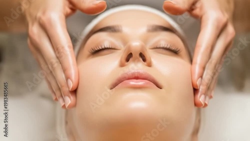 Gentle facial massage promoting relaxation and skin rejuvenation with expert hands