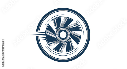 Rotating Wheel with Speed Lines - Automotive Motion Concept