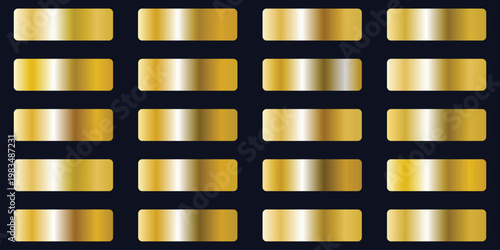 A sleek arrangement of gold rectangles on a dark background
