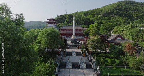 scenery of Jiucheng Palace in baoji, china
