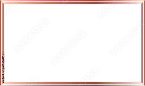 Фотография Rose Gold Rectangle Frame Vector with Metallic Gradient Border for Wedding Invit