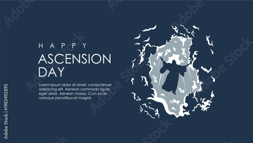 jesus christ ascension day poster template