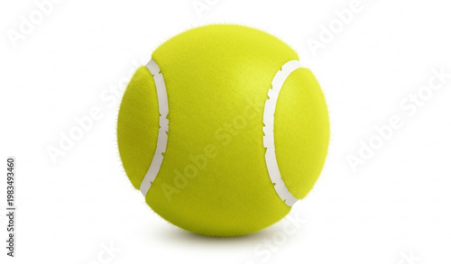 Bright Yellow Tennis Ball Realistic Sports Equipment Vector Illustration