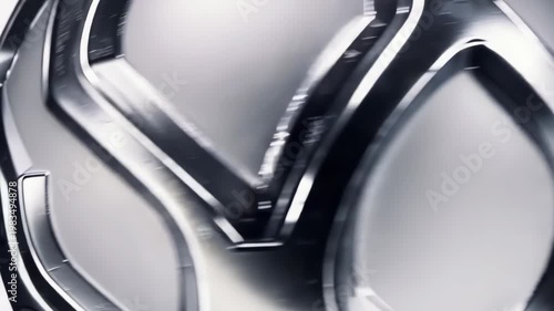 Macro Photography of a Matte White Leukocyte with Polished Silver Texture