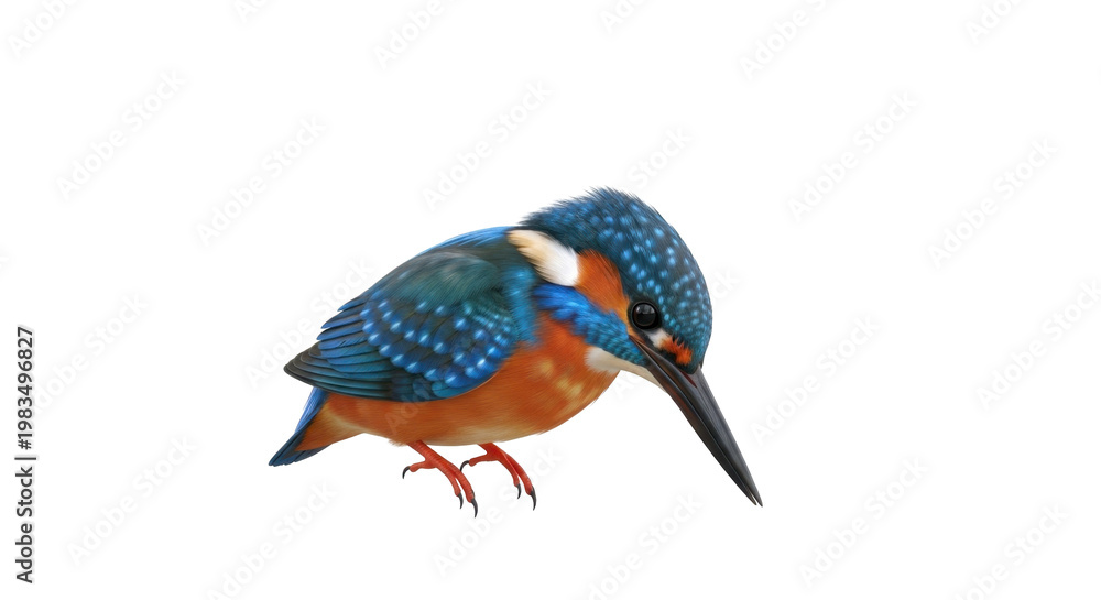 Obraz premium Vibrant Kingfisher Bird with Blue and Orange Plumage