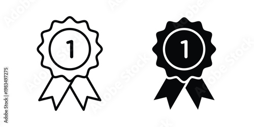 1st place icon outline pictogram. Flat Symbols.
