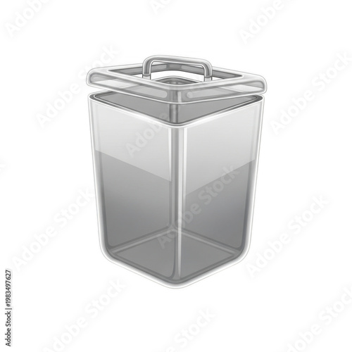 Modern metallic hexagonal trash can with lid for waste disposal