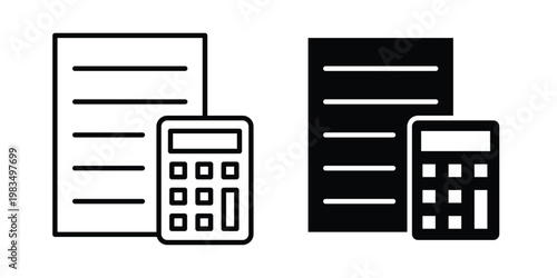 Accounting icon outline pictogram. Flat Symbols.