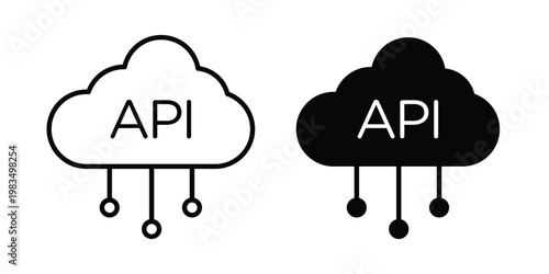 API icon outline pictogram. Flat Symbols.