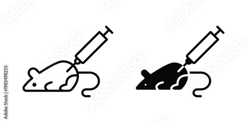 Animal testing icon outline pictogram. Flat Symbols.