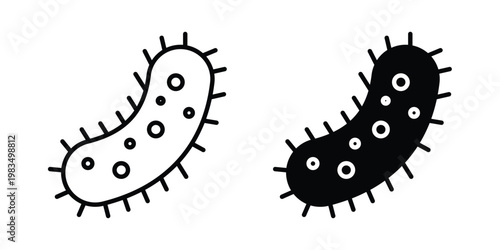 Bacteria icon outline pictogram. Flat Symbols.