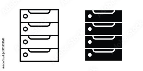 Banking locker icon outline pictogram. Flat Symbols.