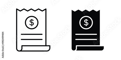 Billing icon outline pictogram. Flat Symbols.