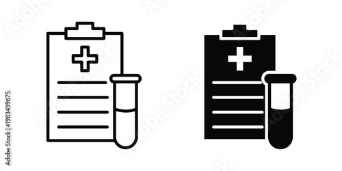 Blood Report icon outline pictogram. Flat Symbols.