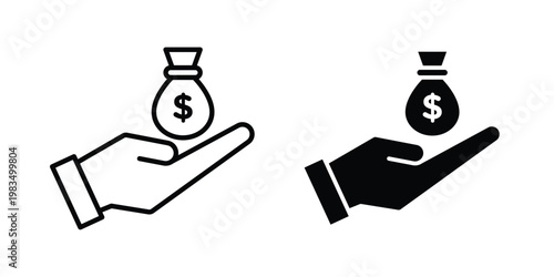 Borrower icon outline pictogram. Flat Symbols.