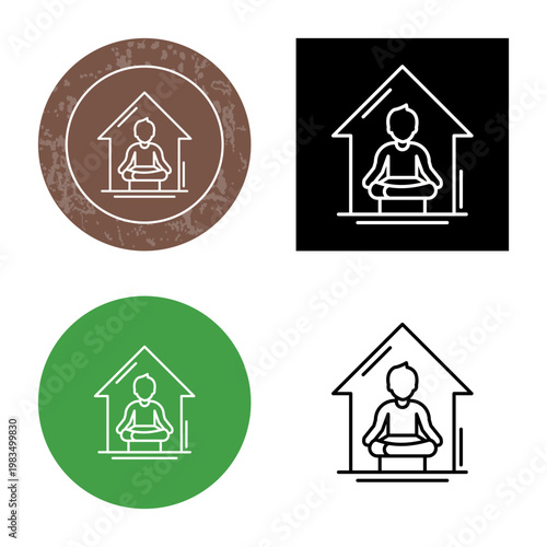 Yoga At home Icon Design