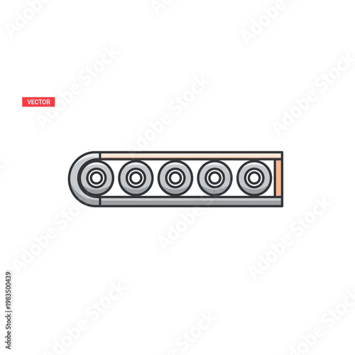 Industrial conveyor belt system with roller mechanism