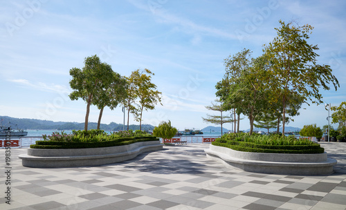 View of the waterfront in Kota Kinabalu, Sabah, Malaysia.