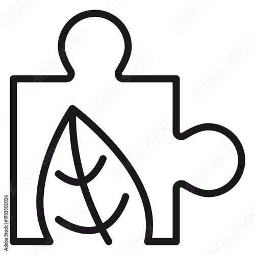 Photos Eco-friendly puzzle piece vector icon illustration