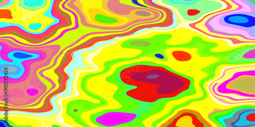 Dynamic Multicolored Contours and Hypnotic Fluid Patterns. Vibrant Psychedelic Liquid Waves Flowing Through a Surreal Neon Dreamscape of Endless Motion and Radiant Energy