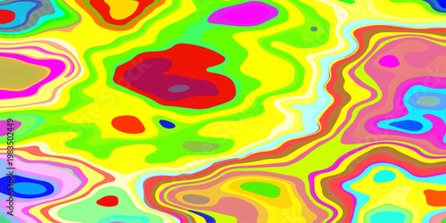 Dynamic Multicolored Contours and Hypnotic Fluid Patterns. Vibrant Psychedelic Liquid Waves Flowing Through a Surreal Neon Dreamscape of Endless Motion and Radiant Energy