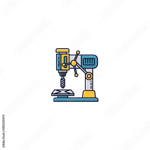 Industrial drill press machine for precision metalworking and manufacturing